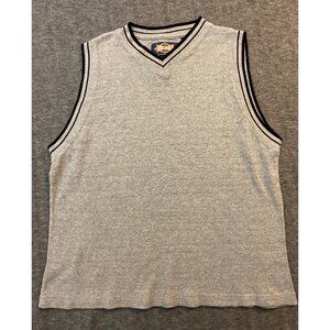 Vintage Reload Gray Sleeveless V-Neck Tank Top L 100% Cotton Made In India